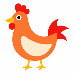 hen and chicken isolated on white, chicken vector illustration, pet vector art, Chicken silhouette, animal vector icon, rooster line art,eps