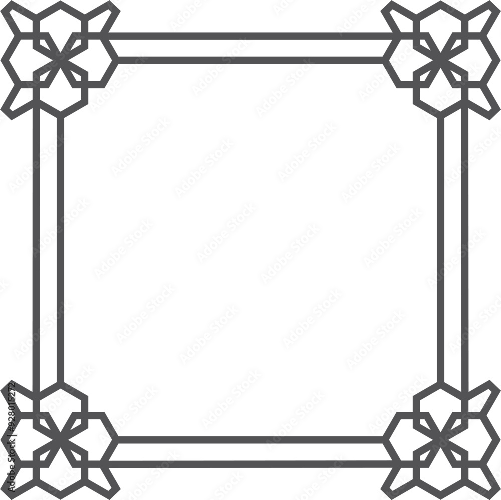 Sticker square frame. geometric linear border blank template