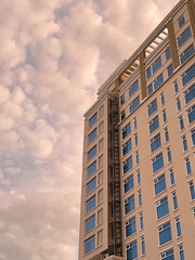 Hotel building in the evening, Vietnam. . High quality photo