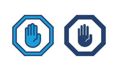 Stop icon vector. stop road sign. hand stop icon vector