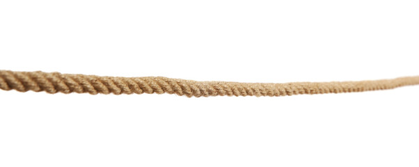 Hemp rope on white background. Organic material