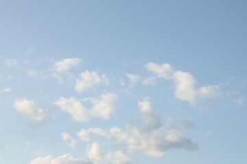 Picturesque view of blue sky with fluffy clouds