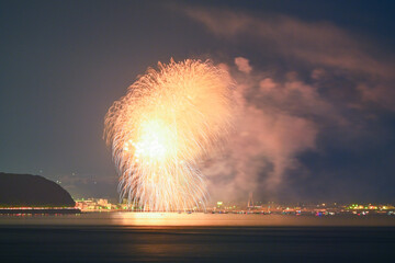 大阪から撮影した淡路島まつり花火大会