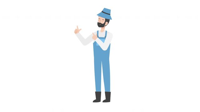 Farmer pointing on right side