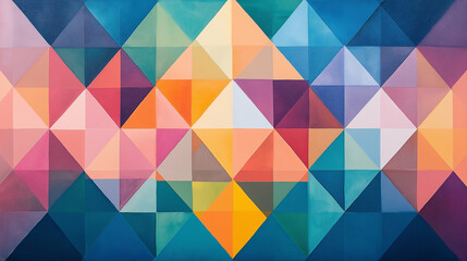 Obraz premium A complex colorful geometric pattern, kaleidoscopic in shape like the Star of David or mandala.