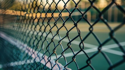 tennis court big fence with generative ai