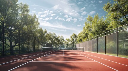 tennis court big fence with generative ai