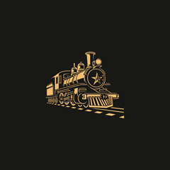 Naklejka premium Retro vintage train locomotive design vector illustration