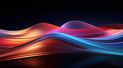 Obraz premium Abstract colorful waves with a dark background.