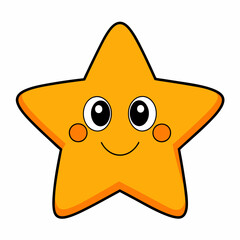cute star isolated on white, cute star vector illustration, star vector art, star silhouette, Cartoon star vector icon, star line art,eps