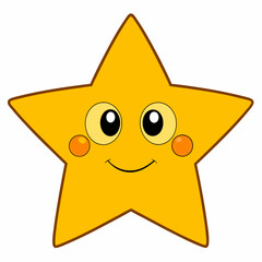 cute star isolated on white, cute star vector illustration, star vector art, star silhouette, Cartoon star vector icon, star line art,eps