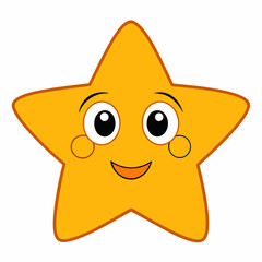 cute star isolated on white, cute star vector illustration, star vector art, star silhouette, Cartoon star vector icon, star line art,eps