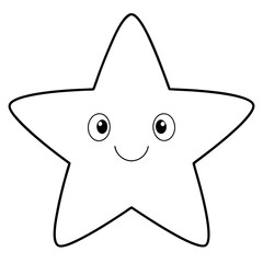 cute star isolated on white, cute star vector illustration, star vector art, star silhouette, Cartoon star vector icon, star line art,eps