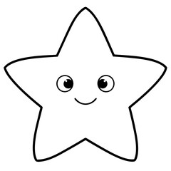 cute star isolated on white, cute star vector illustration, star vector art, star silhouette, Cartoon star vector icon, star line art,eps