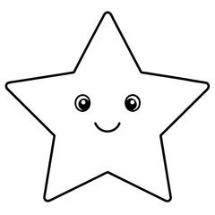 cute star isolated on white, cute star vector illustration, star vector art, star silhouette, Cartoon star vector icon, star line art,eps
