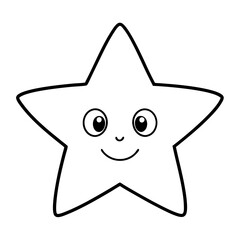 cute star isolated on white, cute star vector illustration, star vector art, star silhouette, Cartoon star vector icon, star line art,eps