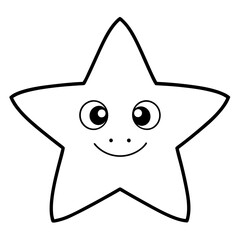 cute star isolated on white, cute star vector illustration, star vector art, star silhouette, Cartoon star vector icon, star line art,eps