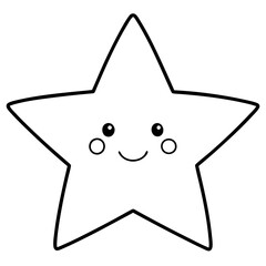 cute star isolated on white, cute star vector illustration, star vector art, star silhouette, Cartoon star vector icon, star line art,eps
