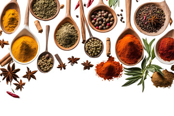 spices on transparent background