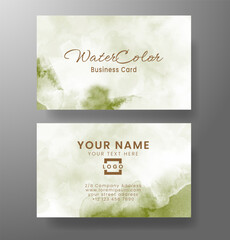 Business card with abstract watercolor background