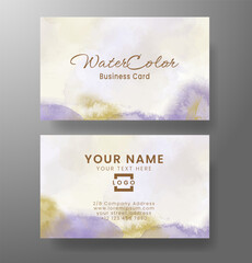 Business card with abstract watercolor background