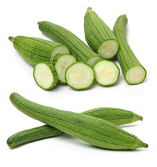 fresh loofah on the white background 