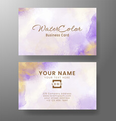 Business card with abstract watercolor background