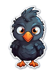 Obraz premium cartoon cute chicken baby sicker on white