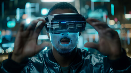 a cybersecurity expert working on data encryption and protection using augmented reality artificial intelligence technology 