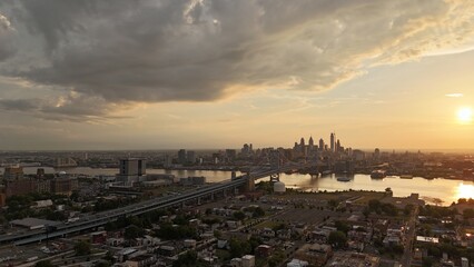 View of bridge and skyline at Philadelphia