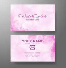 Business card with abstract watercolor background