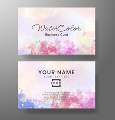 Business card with abstract watercolor background