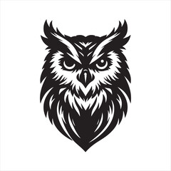 A Owl silhouette vector art illustration 