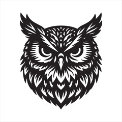 A Owl silhouette vector art illustration 