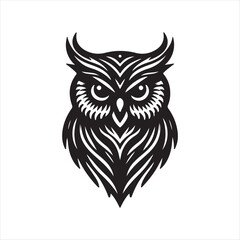 A Owl silhouette vector art illustration 