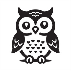  A Owl silhouette vector art illustration 