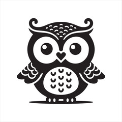  A Owl silhouette vector art illustration 