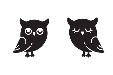 owl on white background