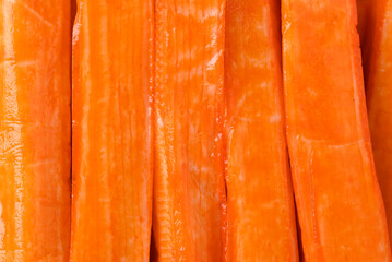 Crab sticks texture background, Japanese food © nungning20