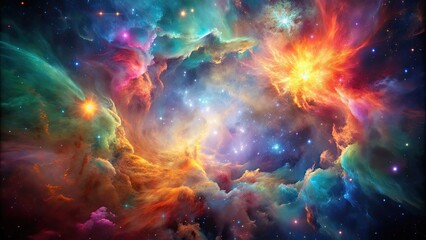 Vibrant and colorful nebula in space , vibrant, colors, nebula, galaxy, space, astronomy, celestial, beauty, cosmic