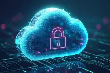 Illustration of Cloud Security Services Technology created with Generative AI