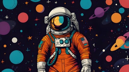 ASTROUNAUT DOODLE ART STLYE