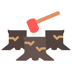 Deforestation multi color icon, related to ecology and environment theme. Use for modern concept, UI or UX kit, web and app development.