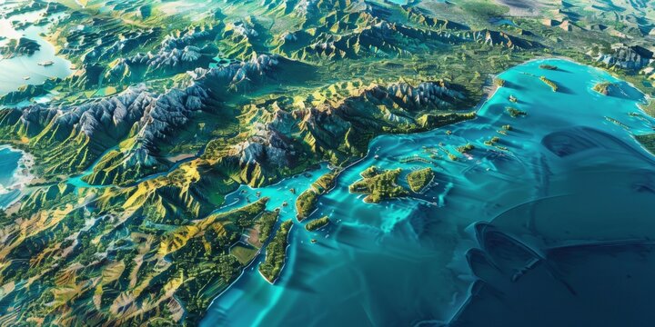Comprehensive Geographic and Urban Layout Map of Java Island with Major Cities, Landmarks, and Natural Features