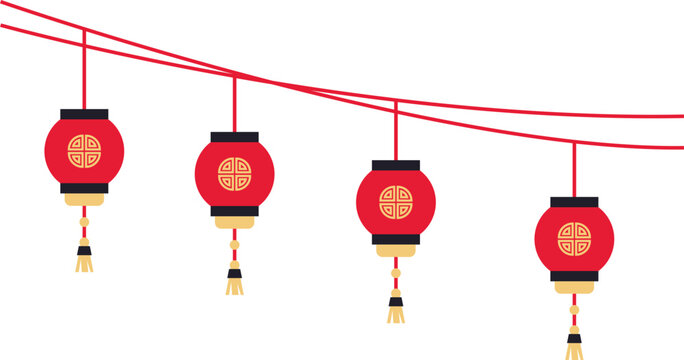 Chinese New Year Lanterns Element