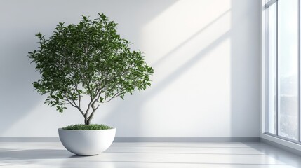Fototapeta premium Minimalist indoor plant in modern bright room