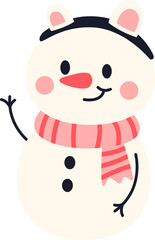 Christmas Snowman Illustration Element