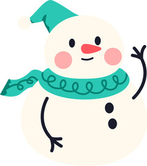 Christmas Snowman Illustration Element