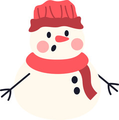 Christmas Snowman Illustration Element