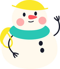 Christmas Snowman Illustration Element